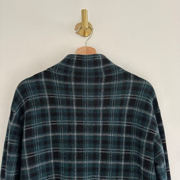 AKRIS Punto Cashmere-Blend Mock Neck Plaid Sweater In Black-Ivy - Picture 11 of 11